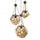 Globo 15859-3H závěsné stropní svítidlo Tiko 3x25W | E27 - rez, hnědá