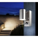 Globo 3201SL venkovní nástěnná lampa Style s pohybovým čidlem 1x5W | GU10 LED | 210lm | 3000K | IP44 - včetně žárovky, nerez