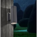Globo 32028-2 LED venkovní nástěnná lampa Gantar 2x5W | GU10 | 600lm | 3000K | IP44 - šedá