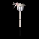 Globo 33260 LED solární zahradní sloupek Solar 1x0,06W | IP44 - vážka, k zapíchnutí, měnič barev, nerez