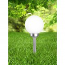 Globo 3378 LED solární zahradní lampa Solar 4x0,06W | IP44 - k zapíchnutí, stříbrná, bílá