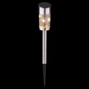 Globo 33799-2 LED venkovní solární svítidlo Solar 10x0,06W | 3000K | IP44 - k zapíchnutí, set 2 světel, nerez