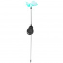 Globo 33943 LED solární zahradní sloupek Solar 1x0,05W | IP44 | RGB - motýl, k zapíchnutí, měnič barev, nerez, černá, průhledná