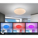 Globo 48363RGB LED stropní svítidlo Atreju I 1x15W | 580lm | 3000K | RGB - stmívatelné, měnič barvy, dálkové ovládání, fixace barev, bílá, opál