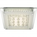 Globo 49362 LED stropní svítidlo Elena 1x12W | 1020lm | 4000K - chrom, satinované sklo, průhledný křišťál