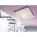 Globo 49362 LED stropní svítidlo Elena 1x12W | 1020lm | 4000K - chrom, satinované sklo, průhledný křišťál