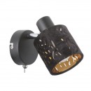 Globo 54121-1 nástěnné svítidlo Troy 1x8W | E14 - vypínač na těle, černá