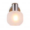 Globo 54302-1 nástěnné svítidlo Loggi 1x40W | E14 - vypínač na těle, dřevo, matný nikl