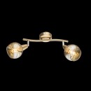 Globo 54346-2 přisazené stropní či nástěnné bodové svítidlo Lara 2x4W | E14 LED | 320lm | 3000K - žárovky součástí balení, zlatá, jantar