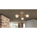 Globo 54346-3 přisazené stropní svítidlo Lara 3x4W | E14 LED | 320lm | 3000K - žárovky součástí balení, zlatá, jantarová