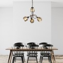 Globo 54357-3H závěsné stropní svítidlo Indiana 3x40W | E14 | | 1x LED 5W | 305lm | 3000K - bronz, kouřové sklo