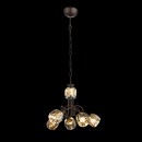 Globo 54357-5H závěsné stropní svítidlo Indiana 5x40W | E14 | | 1x LED 5W | 305lm | 3000K - bronz, kouřové sklo