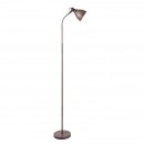 Globo 54647S stojací svítidlo Giorgio 1x40W | E14 - ohebné rameno, kabelový spínač, hnědá