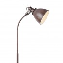 Globo 54647S stojací svítidlo Giorgio 1x40W | E14 - ohebné rameno, kabelový spínač, hnědá