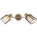 Globo 54816-2 stropní či nástěnné svítidlo Ricci 2x40W | E14 - chrom, dřevo, černá