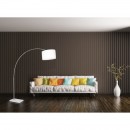 Globo 58226 stojací lampa La Nube 1x100W | E27 - nastavitelná výška, vypínač na těle, bílá, matný nikl