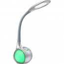 Globo 58279 LED stolní lampa Tarron 1x5W | 280lm | 5500K | RGB - dotykový stmívač, osvětlený podstavec, fixace barvy, šedá