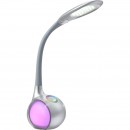 Globo 58279 LED stolní lampa Tarron 1x5W | 280lm | 5500K | RGB - dotykový stmívač, osvětlený podstavec, fixace barvy, šedá