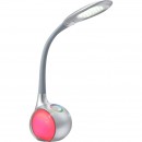 Globo 58279 LED stolní lampa Tarron 1x5W | 280lm | 5500K | RGB - dotykový stmívač, osvětlený podstavec, fixace barvy, šedá