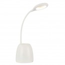 Globo 58324 LED stolní svítidlo Margaery 1x3W | 155lm | 3000K-4000K-5700K | RGB - držák na tužky, měnič barev, fixace barev, dotykový stmívač, USB, bílá