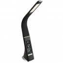 Globo 58334 LED stolní svítidlo Sophie 1x6W | 300lm | 3000K-4500K-5800K - dotykový stmívač, ohebné rameno, hodiny, budík, kalendář, teploměr, černá