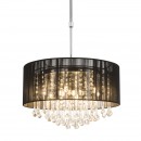 Globo 15095H závěsné stropní svítidlo Bagana 12x3W | G9 LED | 840lm | 3000K - nastavitelná výška, žárovky součástí balení, chrom, černá, křišťál