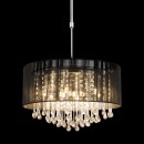 Globo 15095H závěsné stropní svítidlo Bagana 12x3W | G9 LED | 840lm | 3000K - nastavitelná výška, žárovky součástí balení, chrom, černá, křišťál