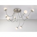 Globo 24134-10D LED přisazené stropní svítidlo Roslin 10x5W | 4700lm | 3000K - stmívatelné, ohebné ramena, matný nikl