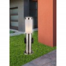 Globo 3158K venkovní stojací lampa Boston 1x60W | E27 | IP44- zabudované 2 zásuvky, mosaz, opál