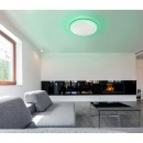 Globo 48378-40RGB LED stropní svítidlo Rudi 1x37W | 260-2600lm | 3000K-6000K | RGB - dálkový ovladač, fixace barev, stmívatelné, noční osvětlení, časovač, paměťová funkce, opál, bílá