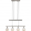 Globo 54341-4Z závěsné stropní svítidlo Elliott 4x5W | E14 LED | 1280lm | 3000K - včetně žárovek, nastavitelná výška, satinované sklo, matný nikl