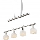 Globo 54341-4Z závěsné stropní svítidlo Elliott 4x5W | E14 LED | 1280lm | 3000K - včetně žárovek, nastavitelná výška, satinované sklo, matný nikl