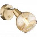 Globo 54346-1 nástěnné svítidlo Lara 1x4W | E14 LED | 400lm | 3000K - žárovka součástí balení zlatá, jantar
