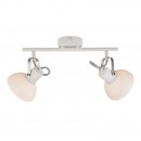 Globo 54657-2 nástěnné svítidlo Amory 2x40W | E14 - nastavitelné, vypínač na těle, chrom, bílá