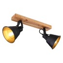 Globo 15466S-2 přisazené stropní bodové svítidlo Günther 2x60W | E27 - černá. dřevo