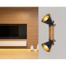Globo 15466S-2 přisazené stropní bodové svítidlo Günther 2x60W | E27 - černá. dřevo