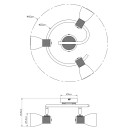 Globo 54352-3 přisazené stropní svítidlo Gylfi 3x40W | E14 - opál, matný nikl, dřevo