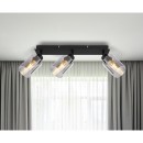 Globo 15465-3 přisazené stropní svítidlo Hadera 3x15W | E27 - černá, kouřová