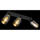 Globo 15465-3 přisazené stropní svítidlo Hadera 3x15W | E27 - černá, kouřová