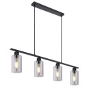 Globo 15465-4H závěsné stropní svítidlo Hadera 4x60W | E27 - černá, kouřová