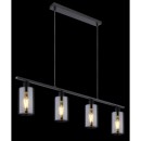 Globo 15465-4H závěsné stropní svítidlo Hadera 4x60W | E27 - černá, kouřová