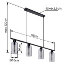 Globo 15465-4H závěsné stropní svítidlo Hadera 4x60W | E27 - černá, kouřová