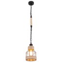 Globo 15674H závěsné stropní svítidlo Halia 1x60W | E27 - černá, přírodní