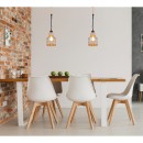 Globo 15674H závěsné stropní svítidlo Halia 1x60W | E27 - černá, přírodní