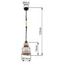 Globo 15674H závěsné stropní svítidlo Halia 1x60W | E27 - černá, přírodní