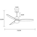 Immax NEO LITE 07165-S LED ventilátor s osvětlením ELEGANTE | 18W integrovaný LED zdroj | 1500lm | 3000-6000K