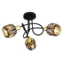 Globo 54357-3B přisazené stropní svítidlo Idniana 3x40W | E14 - černá, zlatá