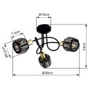 Globo 54357-3B přisazené stropní svítidlo Idniana 3x40W | E14 - černá, zlatá