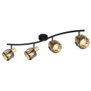 Globo 54357-4B přisazené stropní bodové svítidlo Indiana 4x40W | E14 - černá, zlatá