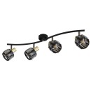 Globo 54357-4B přisazené stropní bodové svítidlo Indiana 4x40W | E14 - černá, zlatá